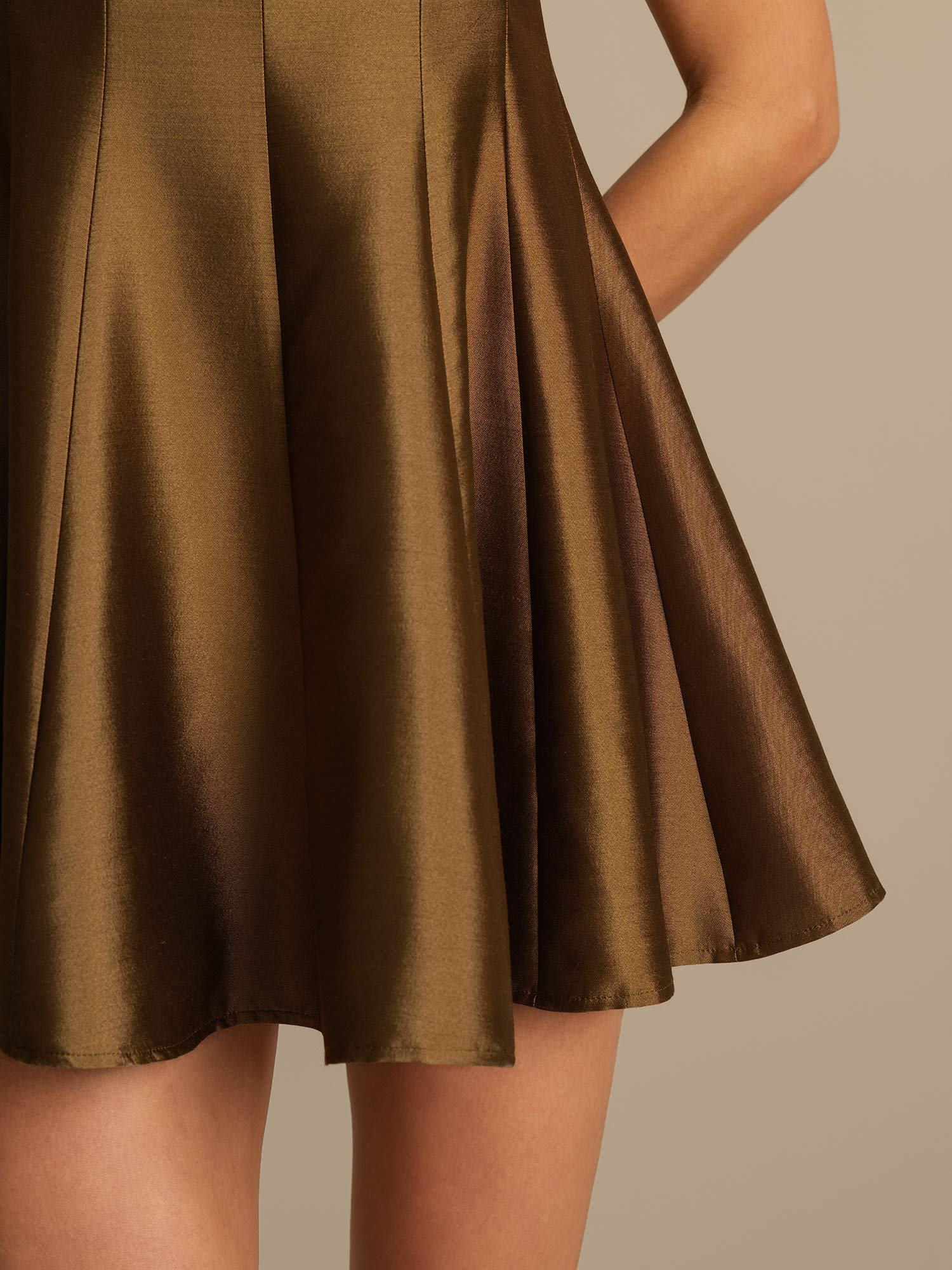 [Bronze] SilkSilky-CA 32Momme Silk-Wool Blend Dress 004,