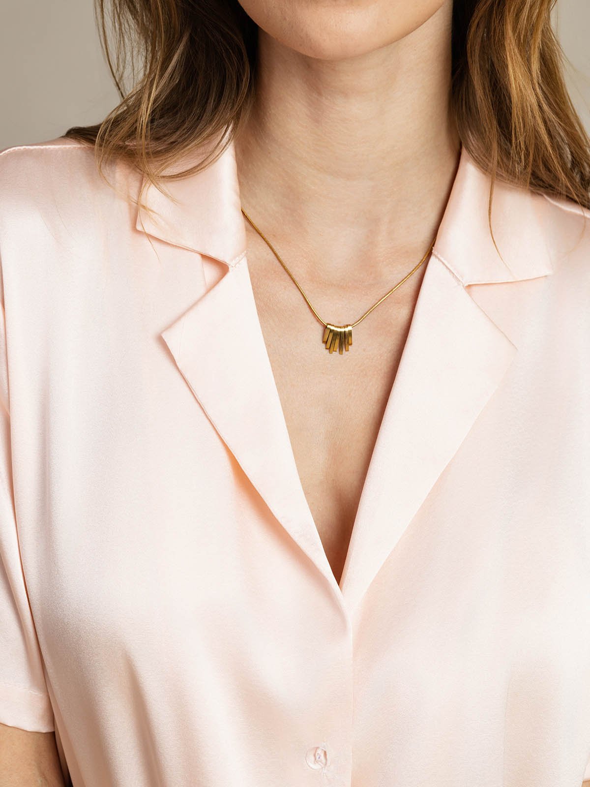 [Pink] SilkSilky-CA 19Momme Silk Notched Neck Women's Shirt 004