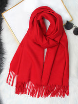 [Red] SilkSilky-CA Wool Scarf 004