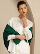 [Dark Green] SilkSilky-CA Scarf 001