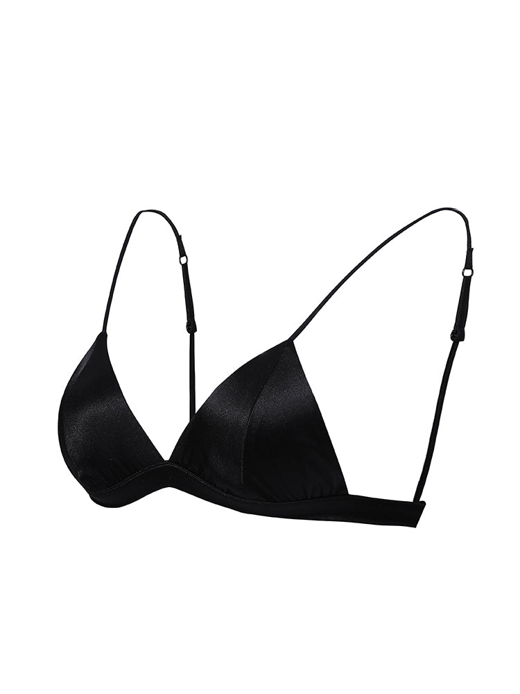 [Black] SilkSilky-CA Silk Knitted Bra 006