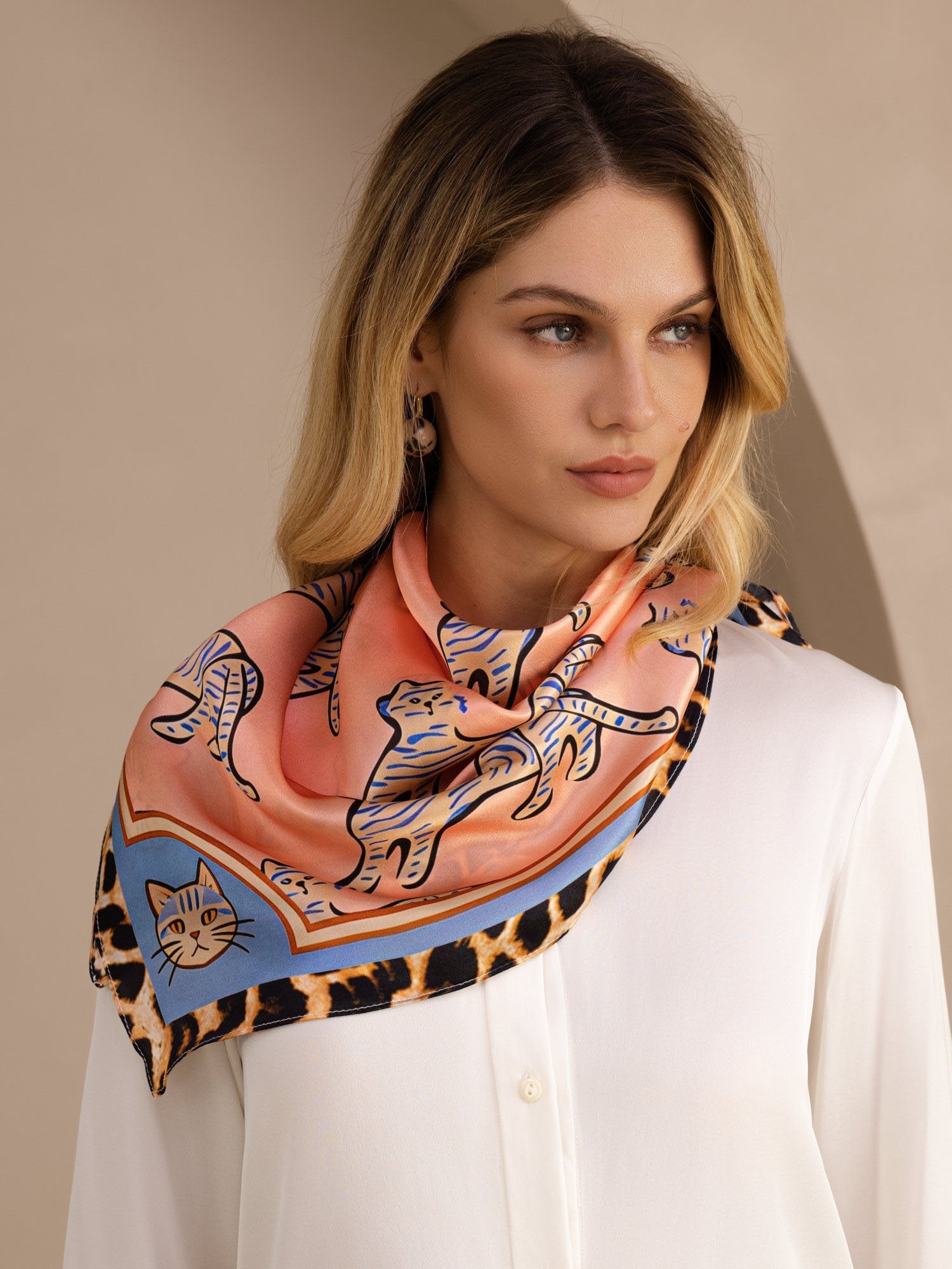 [Pink Cat] SilkSilky-CA Scarf 002