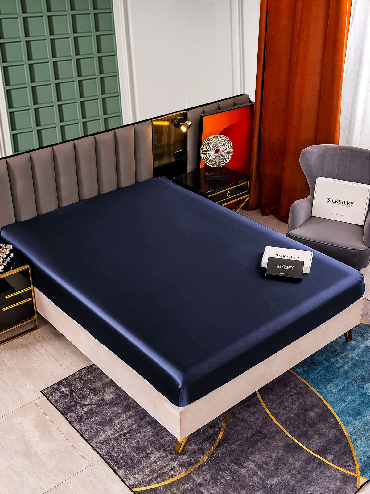 [Dark Blue] SilkSilky-CA 25Momme Sheet 001