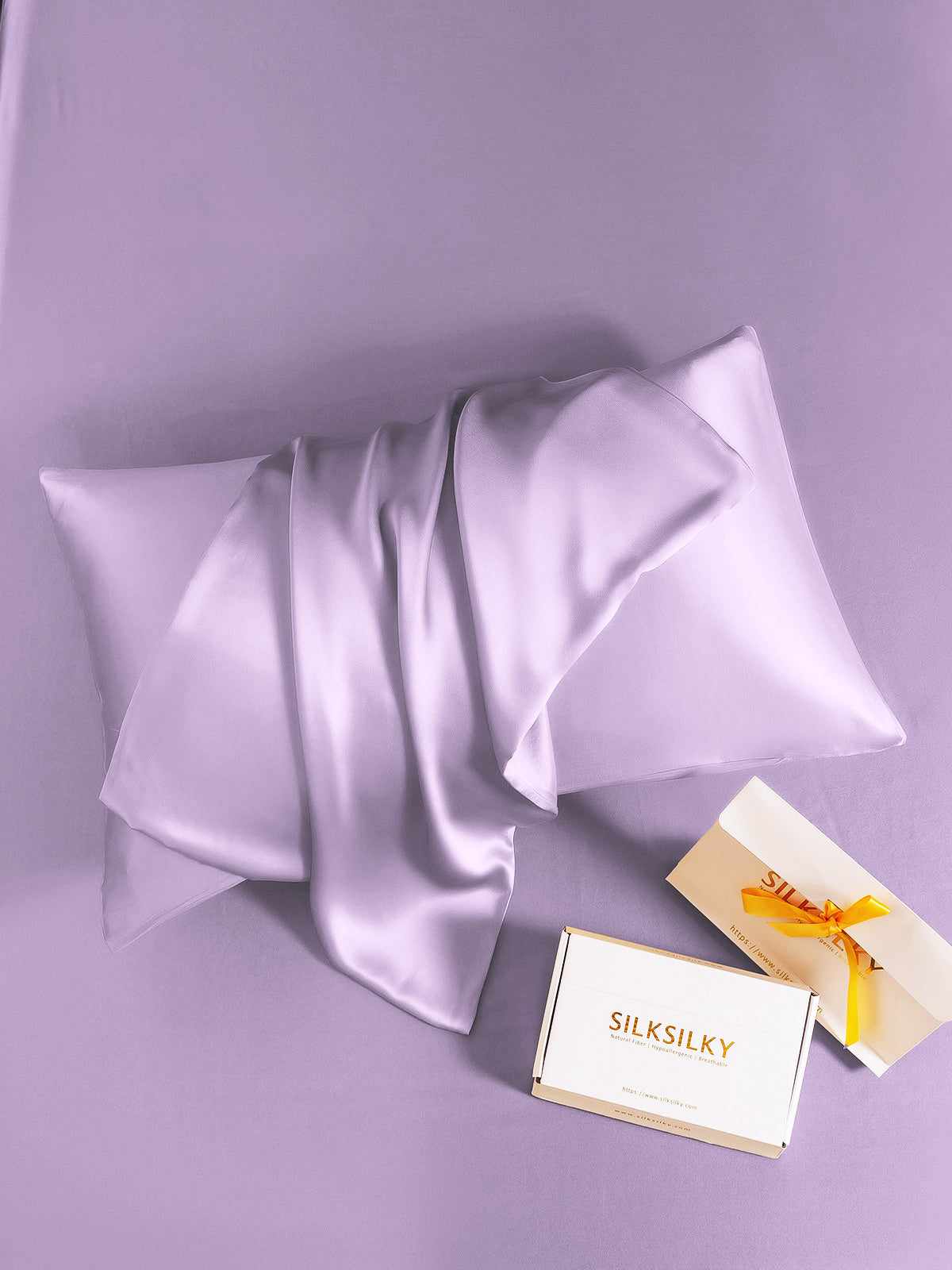 SilkSilky-CA 19Momme Pure Silk Pillowcase Lavender 005