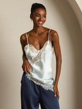 [Light Blue] SilkSilky-CA Spaghetti Strap V Neck Camisole 008