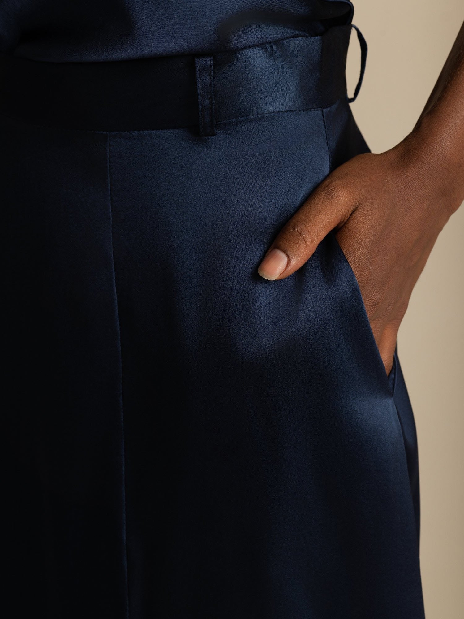 [DarkBlue] SilkSilky-CA 19Momme Silk Skirt 007