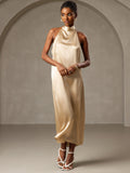 SilkSilky CA 19Momme Silk Sleeveless Dress Champagne 001