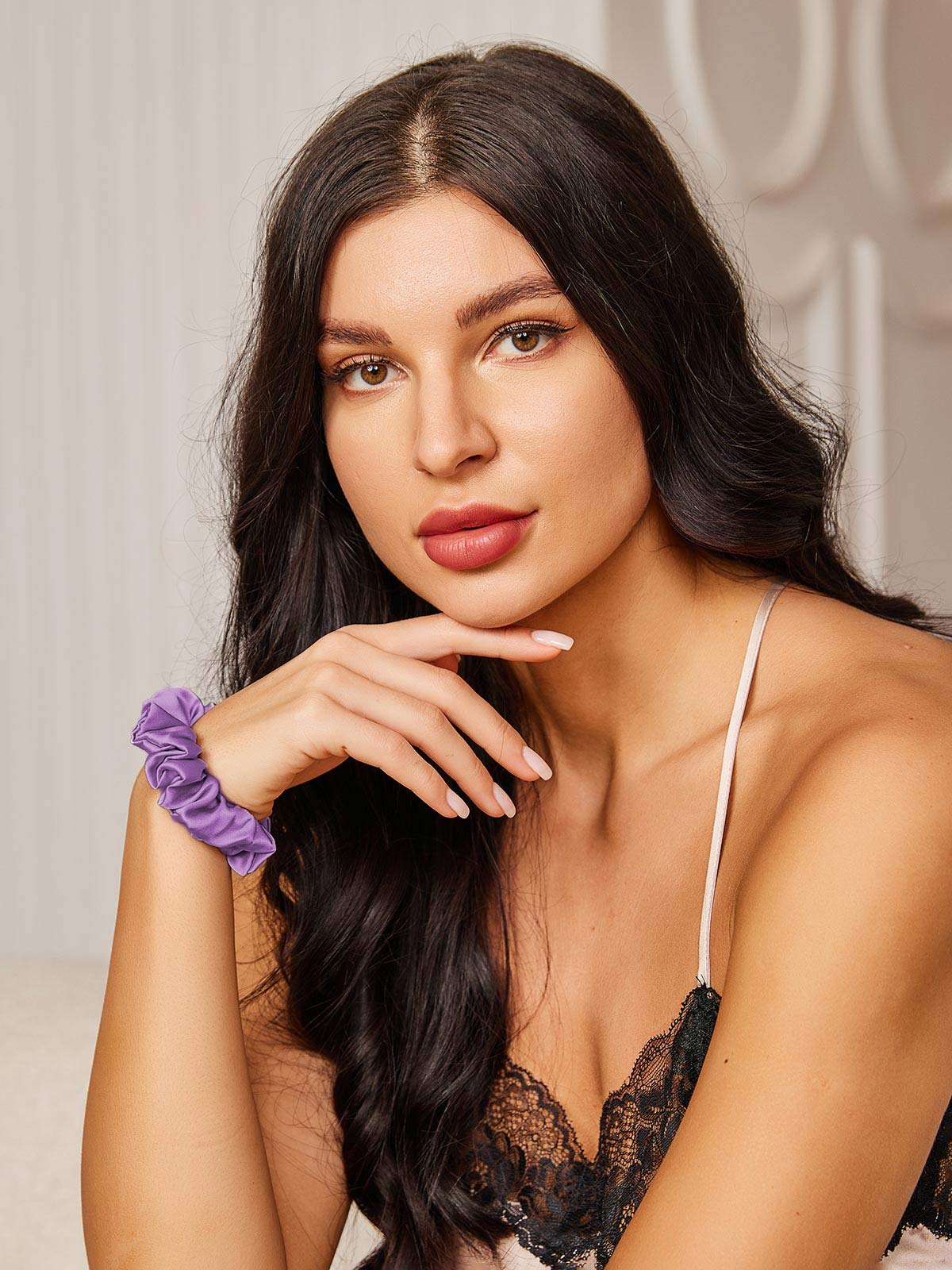 [Lavender] SilkSilky-CA Scrunchie 002