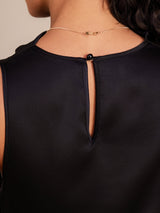 [Black] SilkSilky-CA Sleeveless Cowl Neck Dress 005