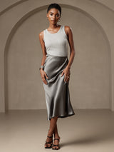 [Dark Gray] SilkSilky-CA Skirt 005