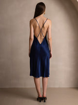 [Dark Blue] SilkSilky-CA Spaghetti Strap Dress 002
