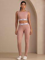 [Pink] SilkSilky-CA Sleeveless Crew Neck Women's Outfit Sets 005