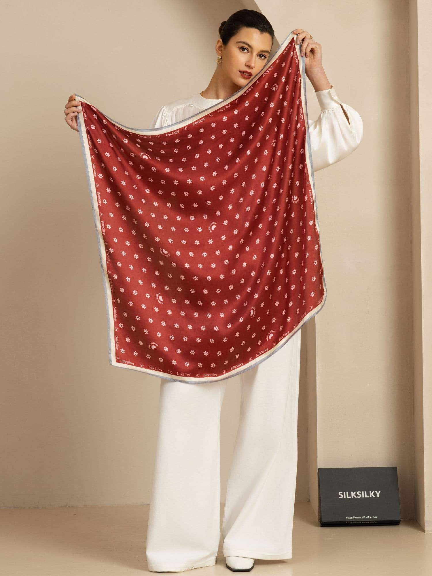 [Wine] SilkSilky-CA Scarf 005