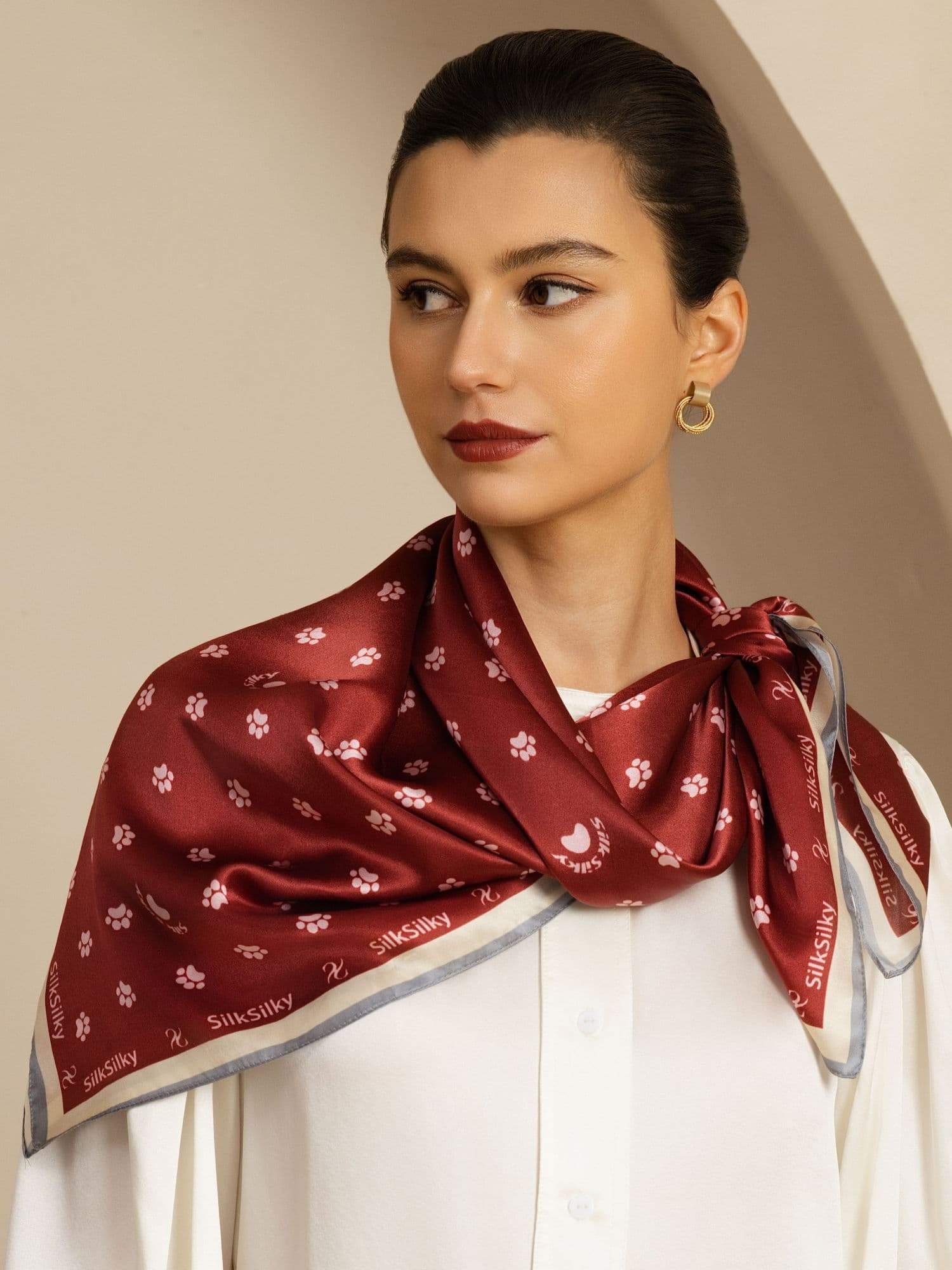 [Wine] SilkSilky-CA Scarf 002