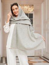 [Light Gray] SilkSilky-CA Wool Scarf 001