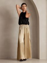 [Champagne] SilkSilky-CA 19Momme Silk Split Women's Pants 011