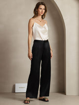 [Black] SilkSilky-CA 19Momme Silk Womens Pants 005,