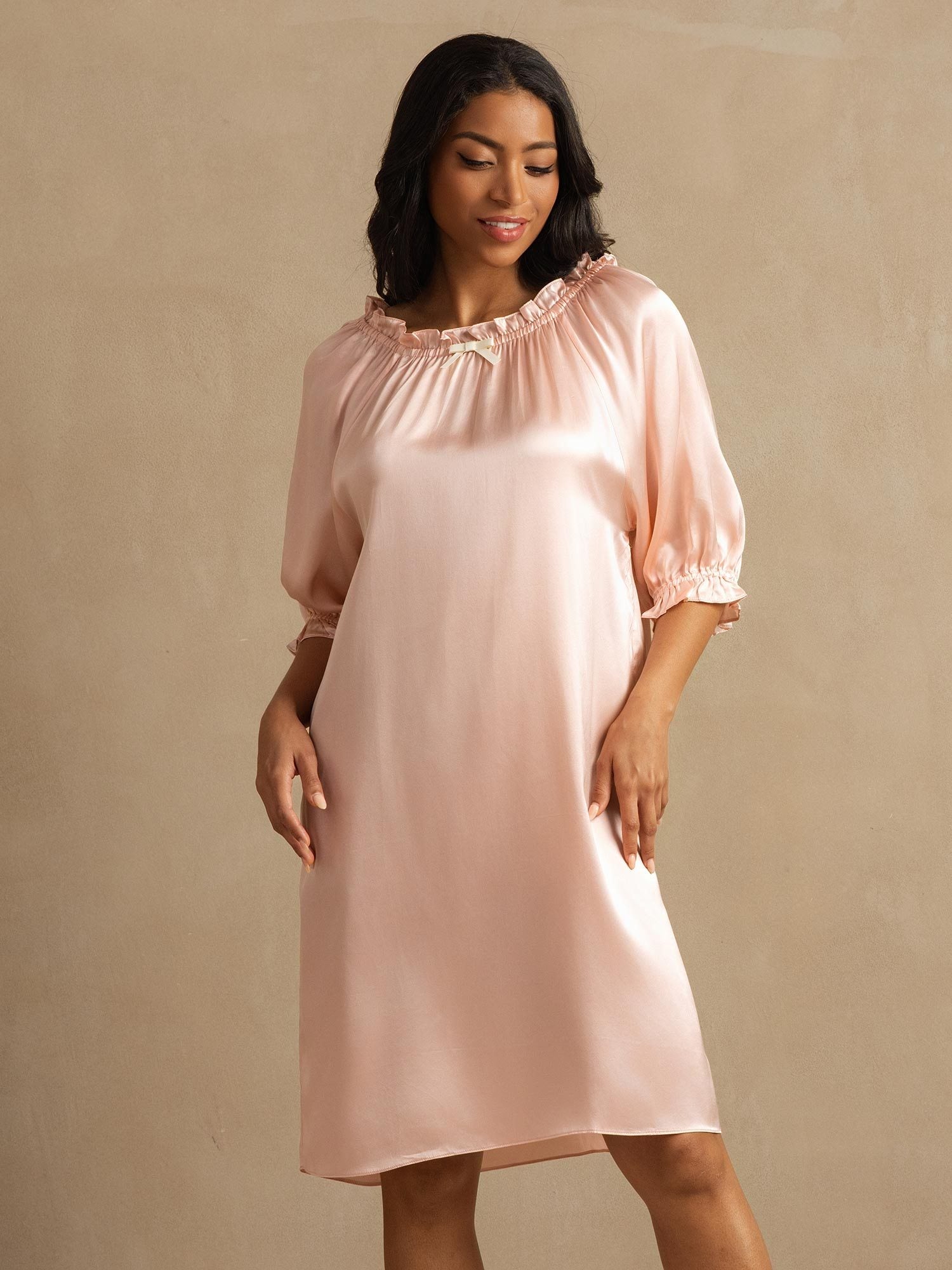 [LightPink] SilkSilky-CA Pure Silk Nightgown 008