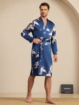 [Dark Blue] SilkSilky-CA 19Momme Mens Robe 005