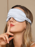 SilkSilky-CA 19Momme Pure Silk Eye Mask Silver 001