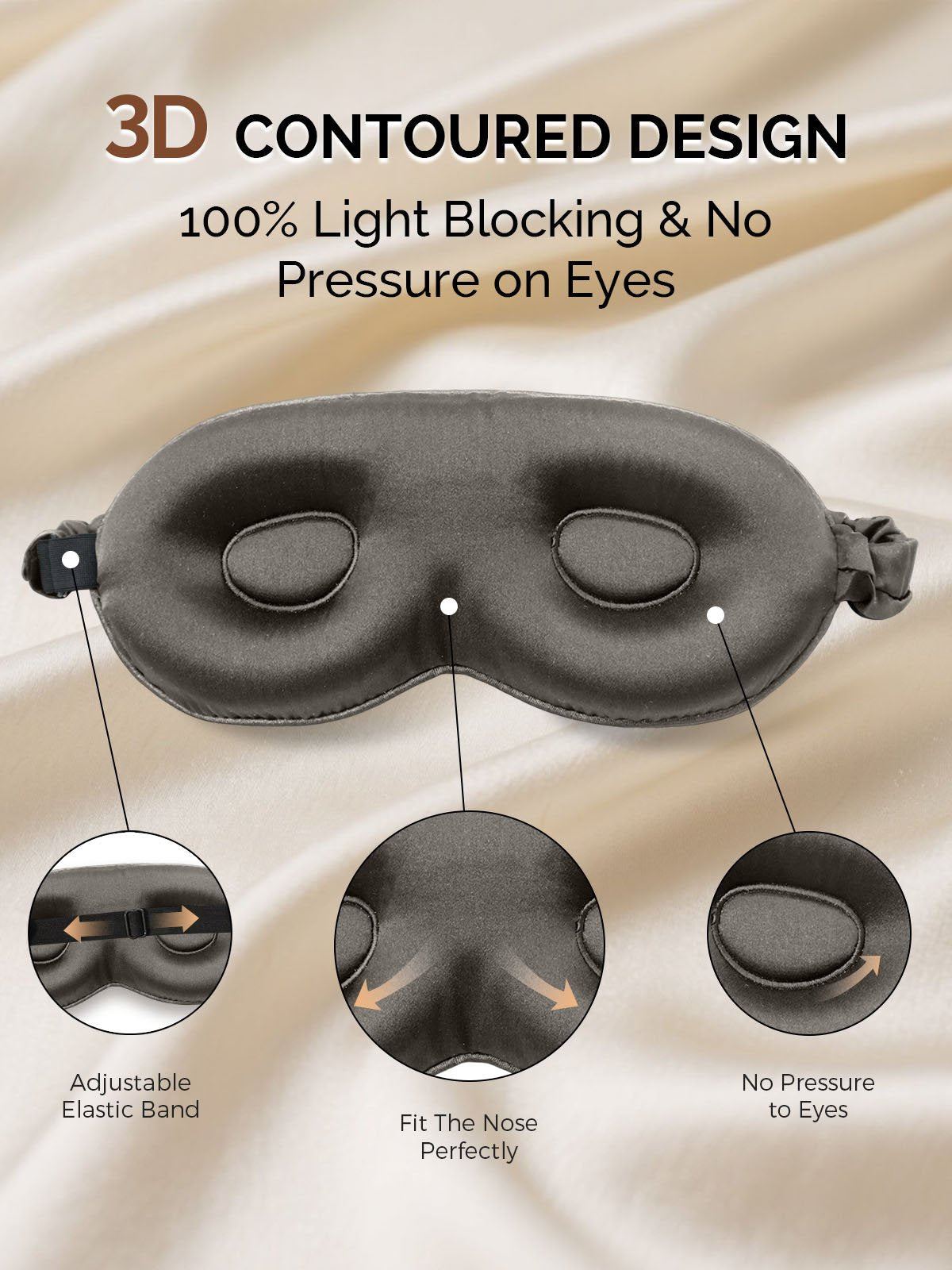 [Dark Gray] SilkSilky-CA 22Momme Pure Silk Eye Mask 004