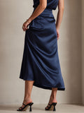 SilkSilky CA 19Momme Silk Skirt DarkBlue 002