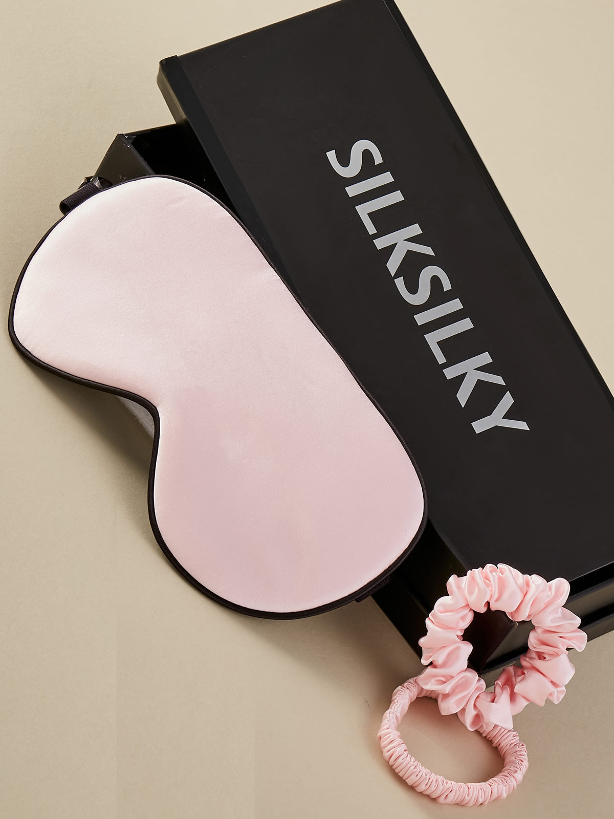 SilkSilky CA 19Momme Pure Silk Eye Mask Pink 002