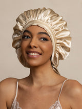 [Beige] SilkSilky-CA Sleep Cap 003