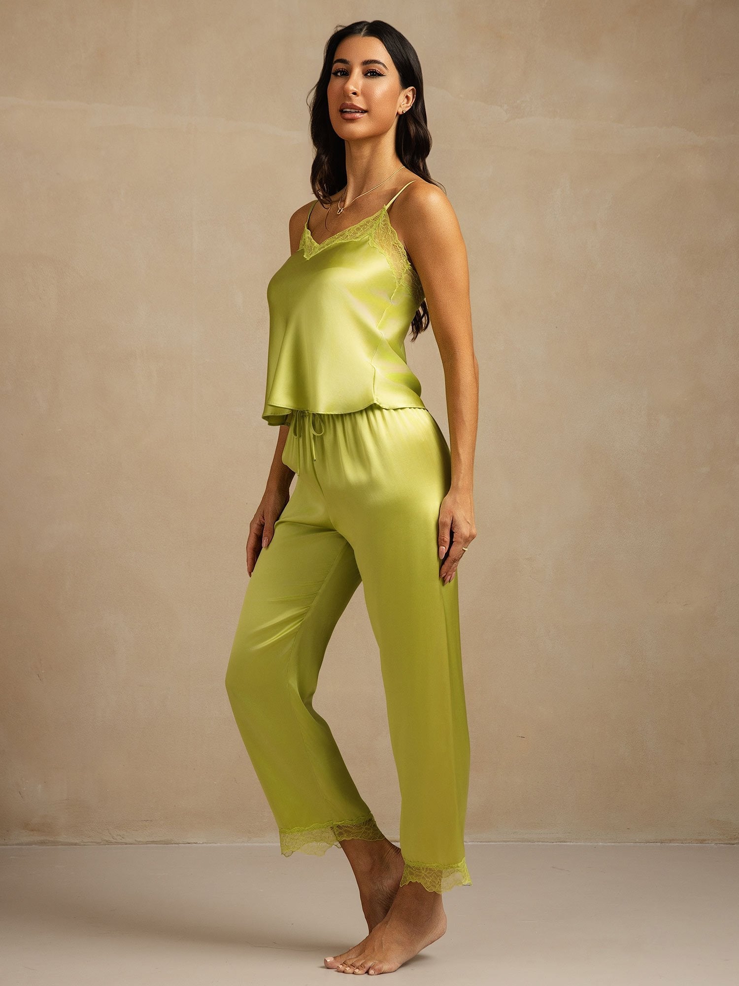 [Mint Green] SilkSilky-CA Pure Silk Camisole Set 003