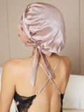 SilkSilky-CA Pure Silk Sleep Cap PaleMauve 003