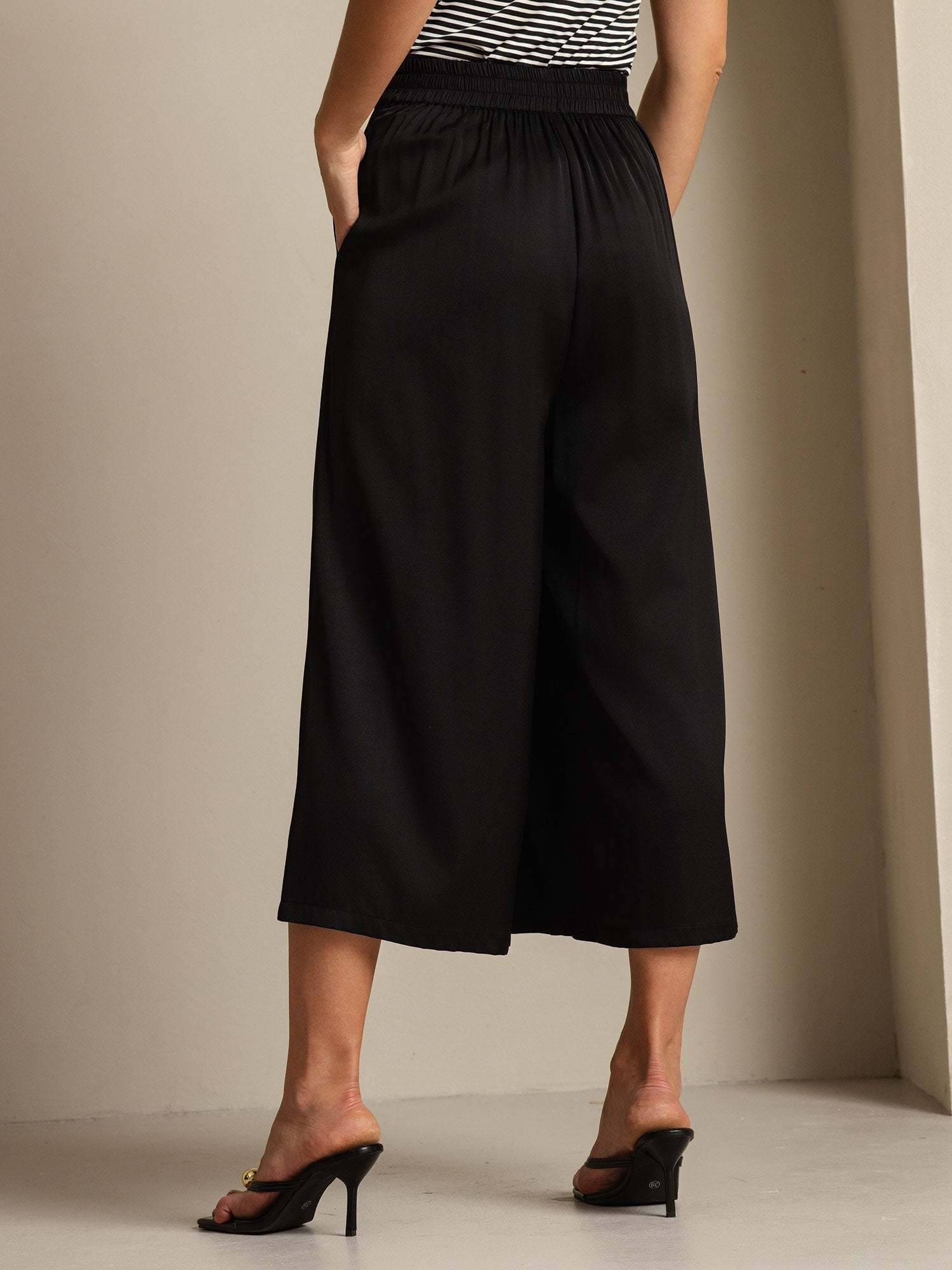 [Black] SilkSilky-CA 19Momme Silk Womens Pants 002