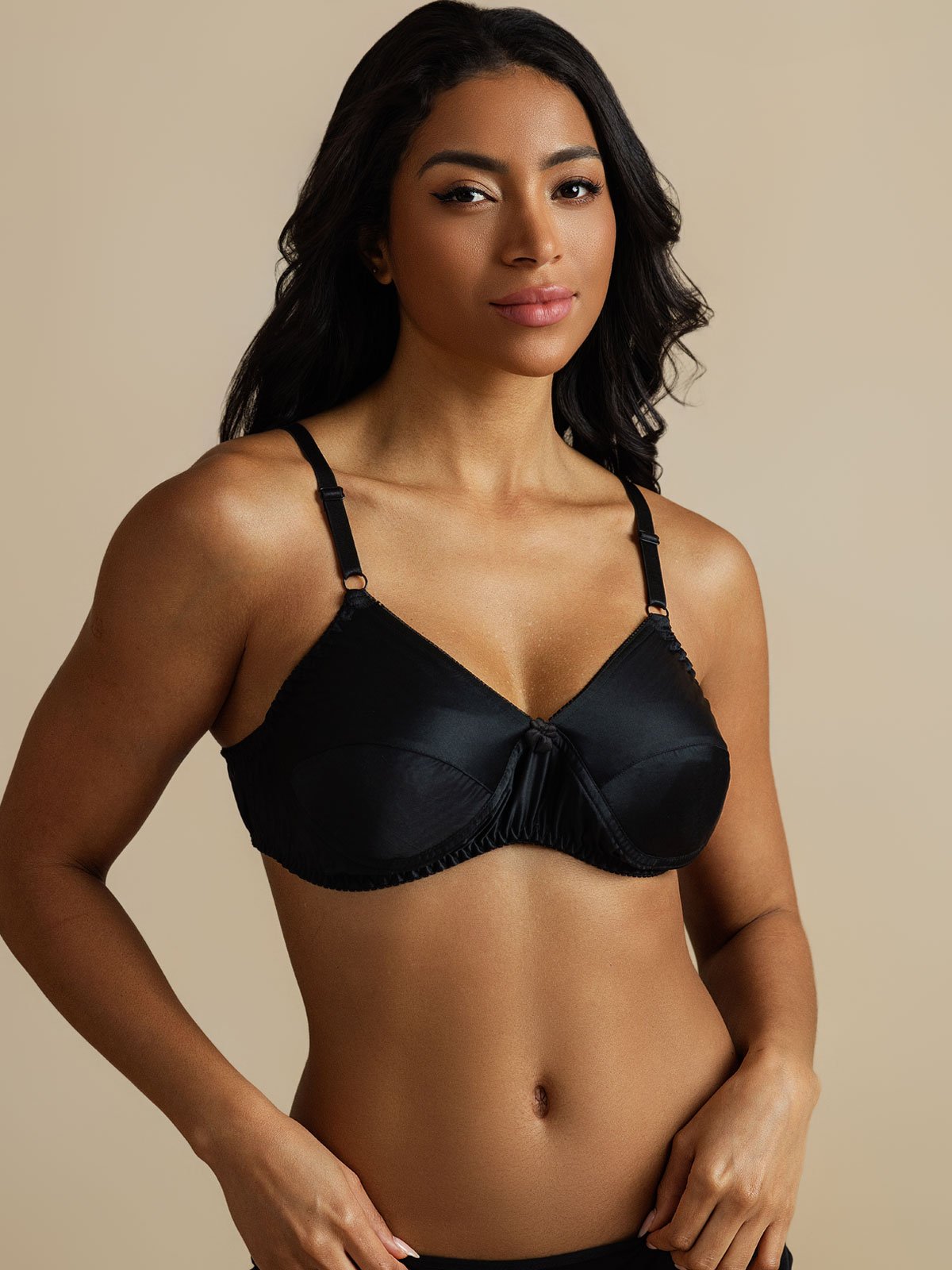 [Black] SilkSilky-CA Pure Silk Bra 006,