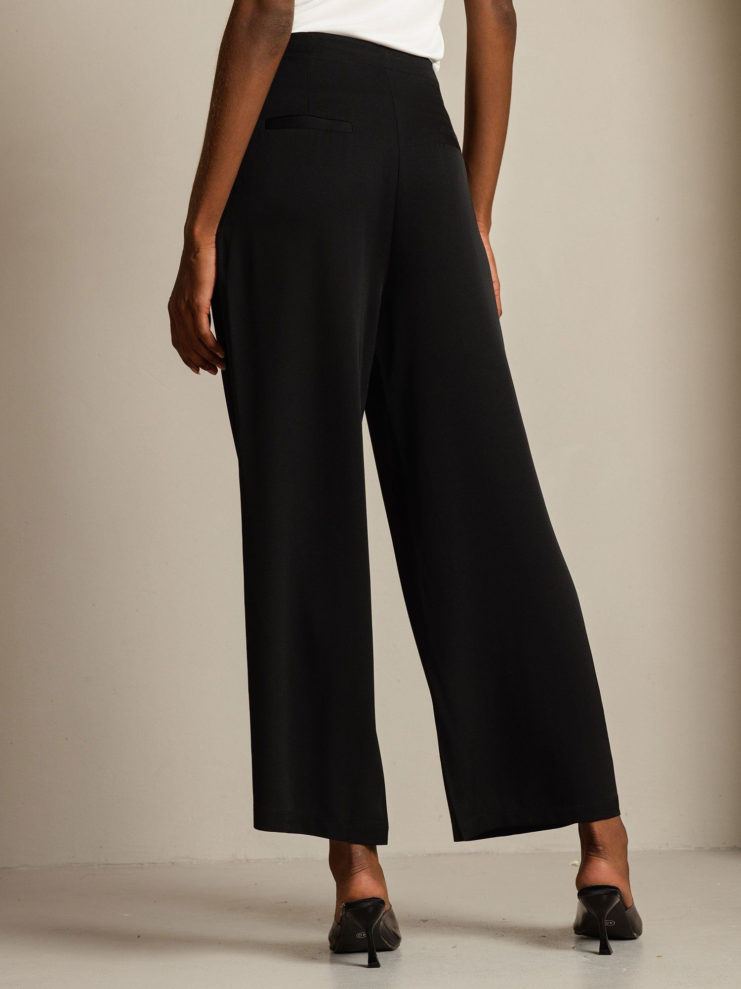 [Black] SilkSilky-CA 19Momme Silk Womens Pants 002