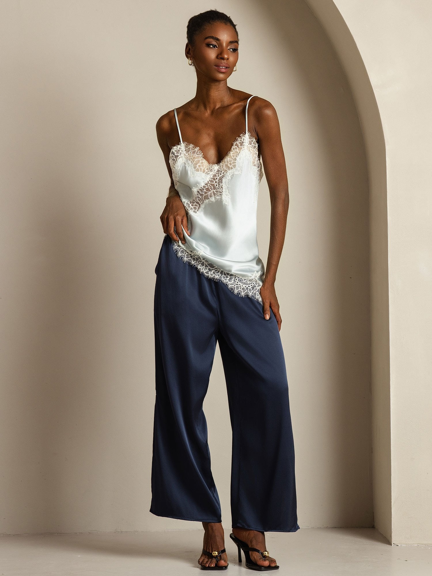[LightBlue] SilkSilky-CA Pure Silk Camisoles 010
