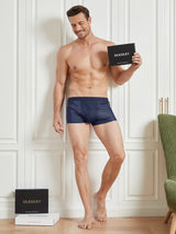 [Dark Blue] SilkSilky-CA 100% Silk Jersey Men's Underwear 003