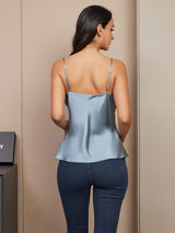 [Grayish Blue] SilkSilky-CA Spaghetti Strap V Neck Camisole 003