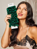 SilkSilky-CA 19Momme Pure Silk Scrunchie DarkGreen 002