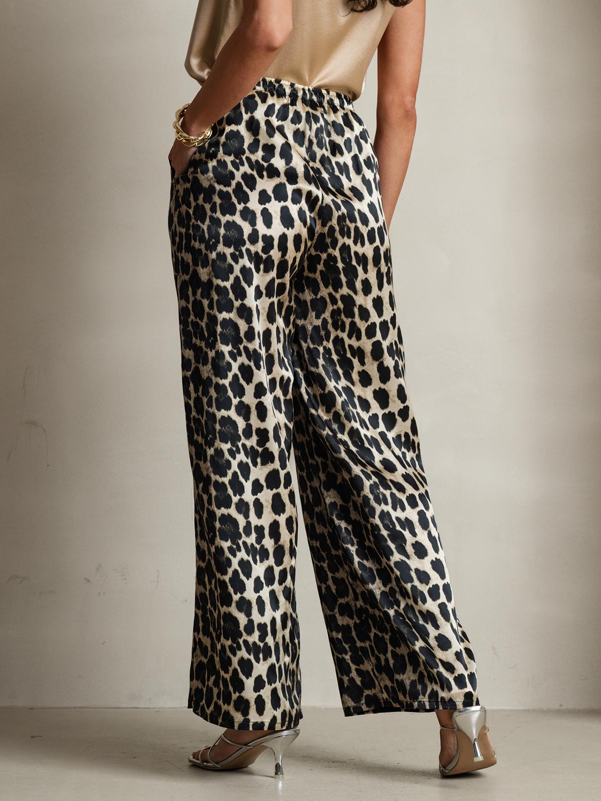[Leopard] SilkSilky-CA Pure Silk Womens Pants 002