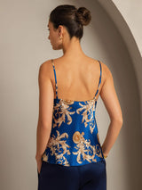 [Navy Dragon] SilkSilky-CA Pure Silk V Neck Camisole 002,