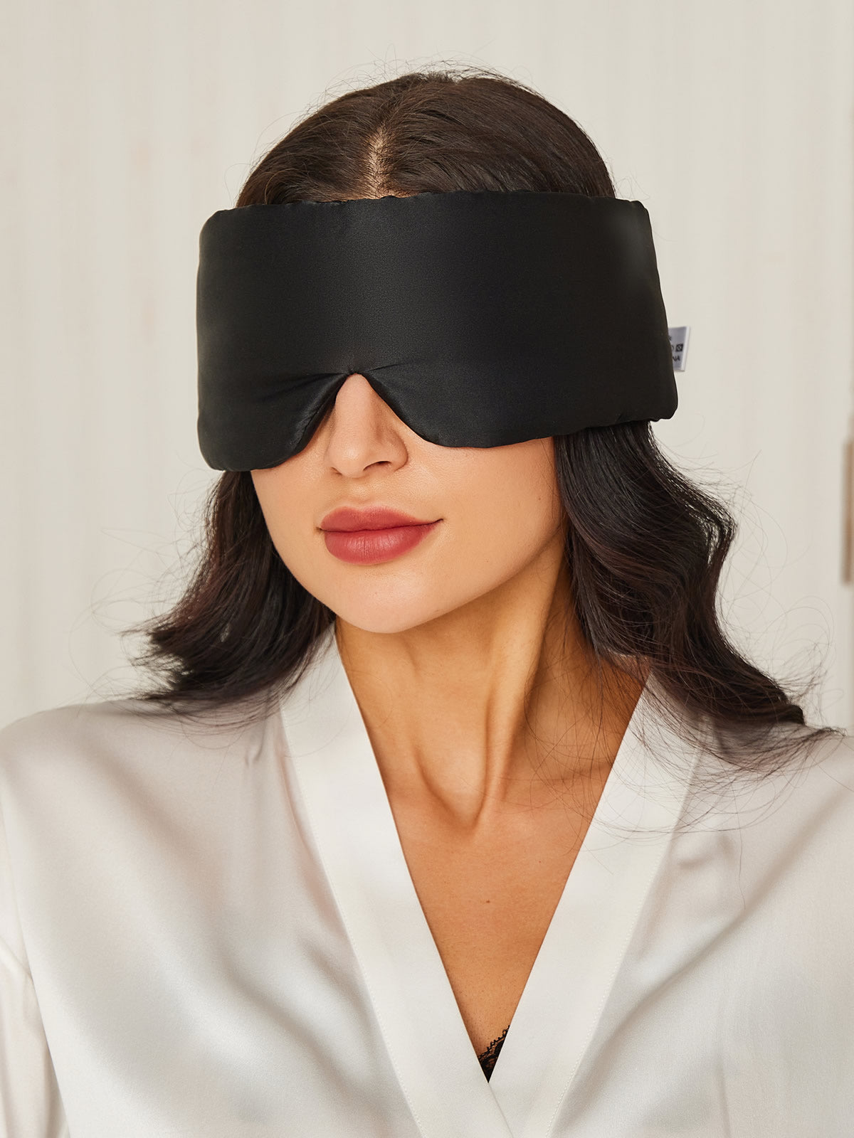 [Black] SilkSilky-CA 19Momme Pure Silk Eye Mask 001
