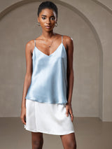 [Grayish Blue] SilkSilky-CA Spaghetti Strap V Neck Camisole 003