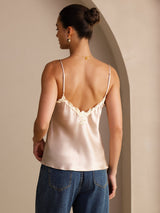 [Pink] SilkSilky-CA Spaghetti Strap V Neck Camisole 002