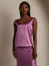 [Deep Purple] SilkSilky-CA Sleeveless V Neck Camisole 004