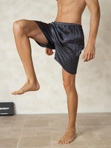 [Navy Ginkgo] SilkSilky-CA Mens Sleep Bottoms 004