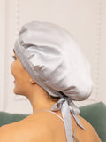 SilkSilky-CA Pure Silk Sleep Cap Silver 002