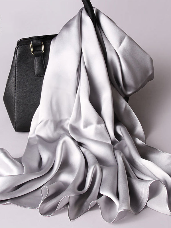 SilkSilky-CA Pure Silk Scarf LightGray 002