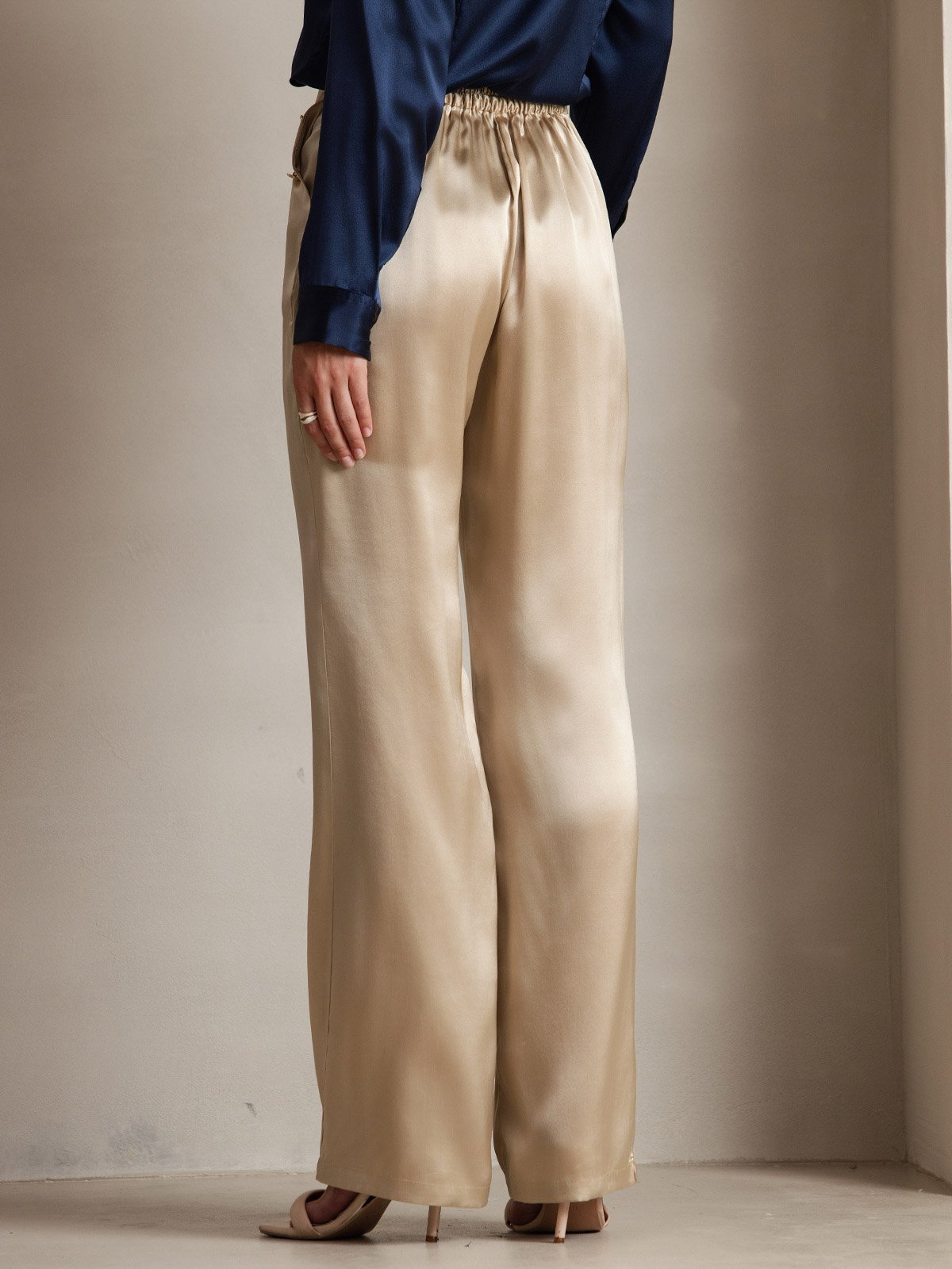 [Champagne] SilkSilky-CA 19Momme Silk Womens Pants 004