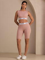 [Pink] SilkSilky-CA Sleeveless Crew Neck Women's Outfit Sets 006