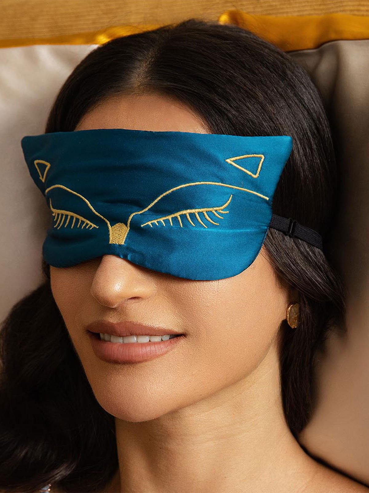 [Teal] SilkSilky-CA Pure Silk Eye Mask 003