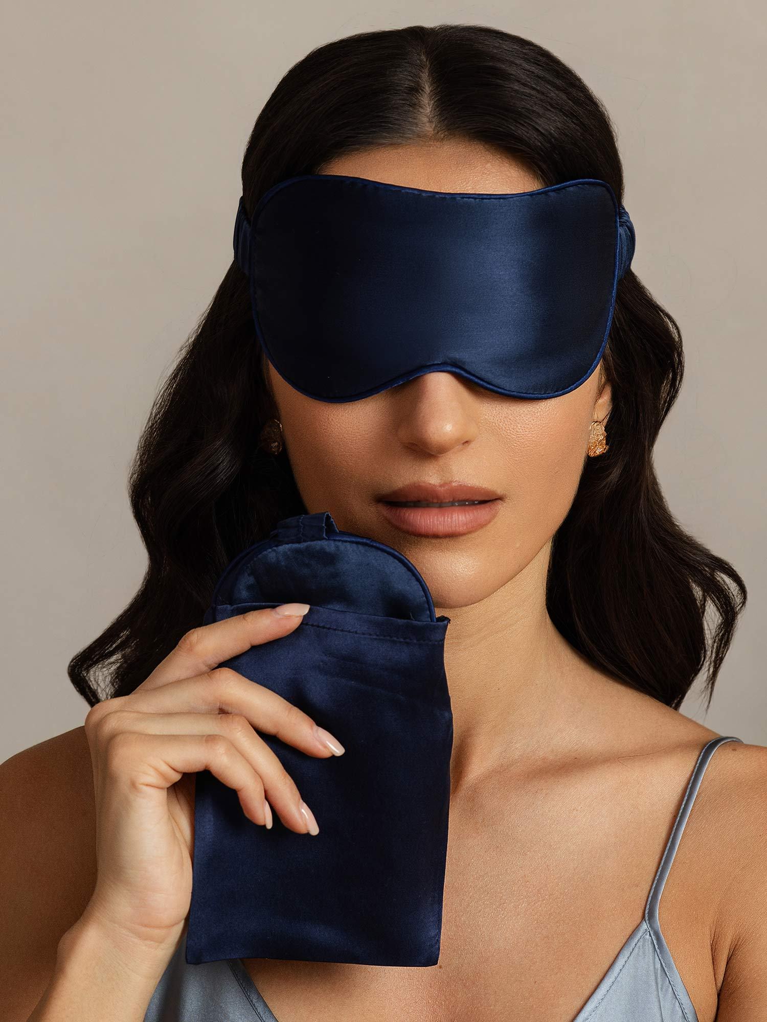 [DarkBlue] SilkSilky-CA Pure Silk Eye Mask 006